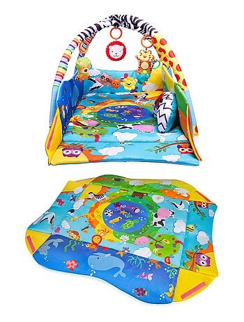 Manta de juegos 2 en 1 Anika de LIONELO - Parque infantil - 98 x 114 cm - Lavable - Juguetes interac