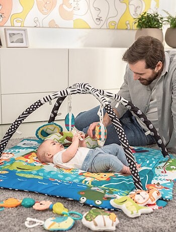 Manta de juegos 2 en 1 Anika de LIONELO - Parque infantil - 98 x 114 cm - Lavable - Juguetes interac