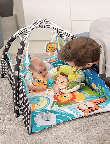 Manta de juegos 2 en 1 Anika de LIONELO - Parque infantil - 98 x 114 cm - Lavable - Juguetes interac