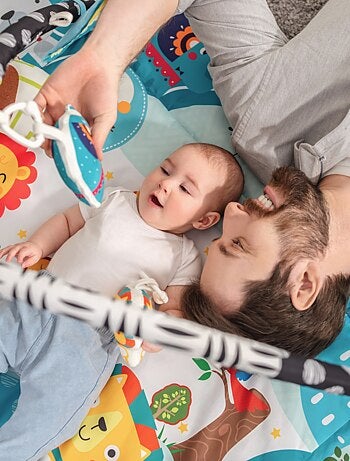 Manta de juegos 2 en 1 Anika de LIONELO - Parque infantil - 98 x 114 cm - Lavable - Juguetes interac