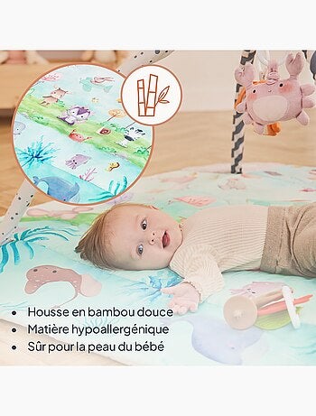 Manta de juegos 2 en 1 Anika de LIONELO - Parque infantil - 98 x 114 cm - Lavable - Juguetes interac