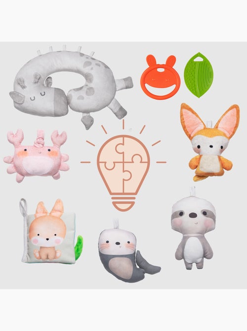 Manta de juegos 2 en 1 LIONELO Anika para bebé - Parque infantil - Lavable - Juguetes interactivos - Kiabi