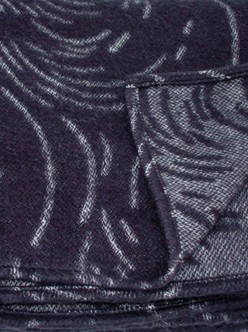 Manta de lana merino muy suave Azul marino - Kiabi