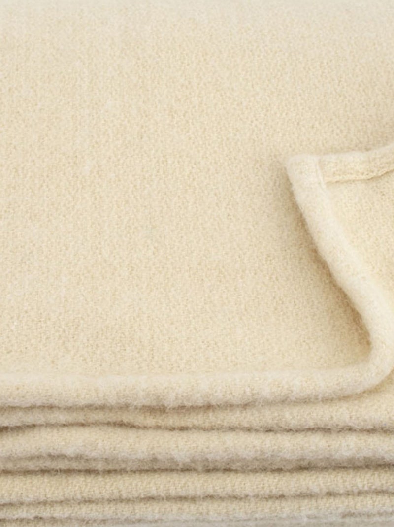 Manta de lana natural Beige gris - Kiabi
