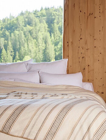 Manta de lana y mohair a rayas