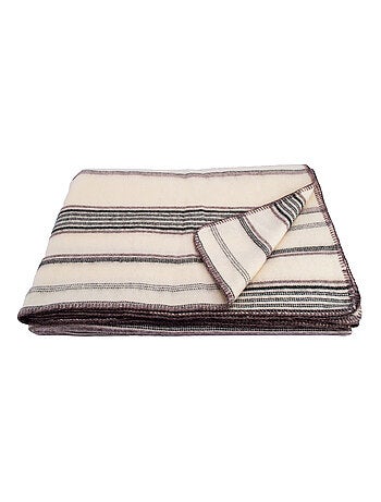 Manta de lana y mohair a rayas