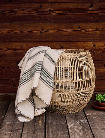 Manta de lana y mohair a rayas