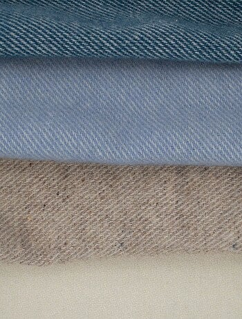 Manta de mezcla de lana con efecto denim