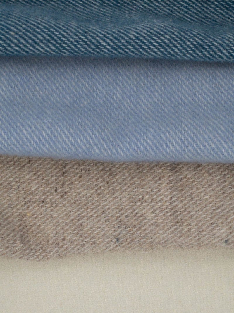 Manta de mezcla de lana con efecto denim Beige gris - Kiabi