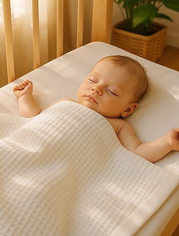 Manta de nido de abeja de algodón orgánico Aiko