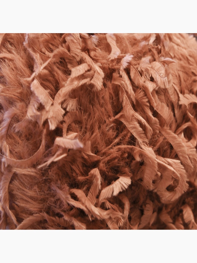 Manta de pelo largo Terracota - Kiabi
