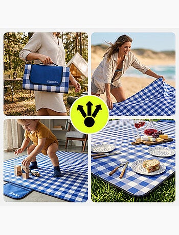 Manta de picnic hypermotion 150 x 200 cm: impermeable, resistente y compacta