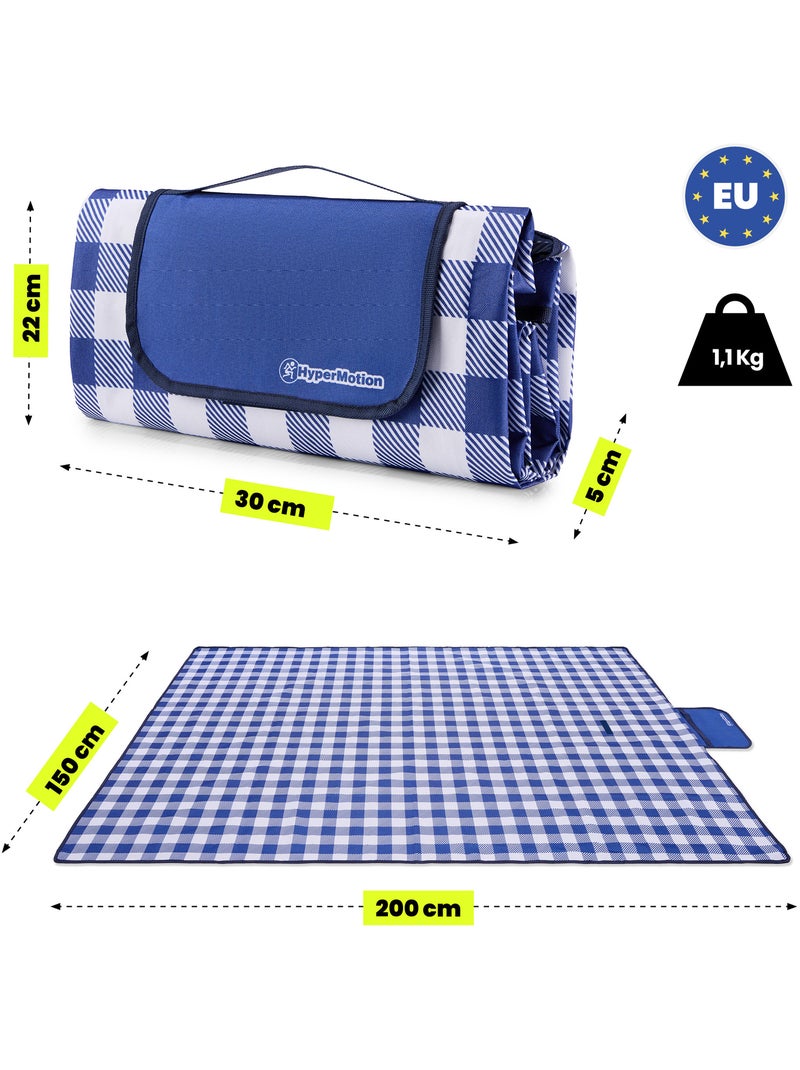 Manta de picnic hypermotion 150 x 200 cm: impermeable, resistente y compacta Azul - Kiabi