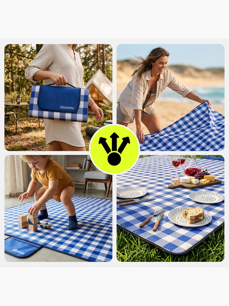 Manta de picnic hypermotion 150 x 200 cm: impermeable, resistente y compacta Azul - Kiabi
