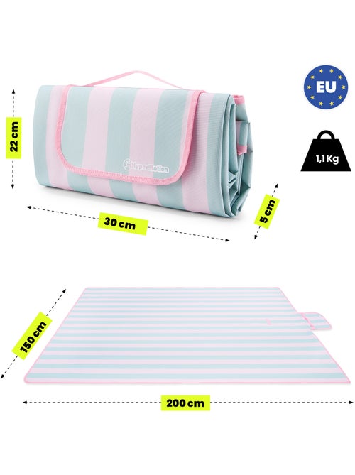 Manta de picnic hypermotion 150 x 200 cm: impermeable, resistente y compacta - Kiabi Manta de picnic hypermotion 150 x 200 cm: impermeable, resistente y compacta - Kiabi