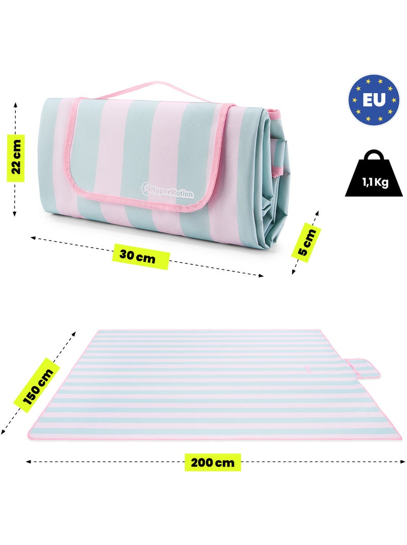 Manta de picnic hypermotion 150 x 200 cm: impermeable, resistente y compacta Azul - Kiabi