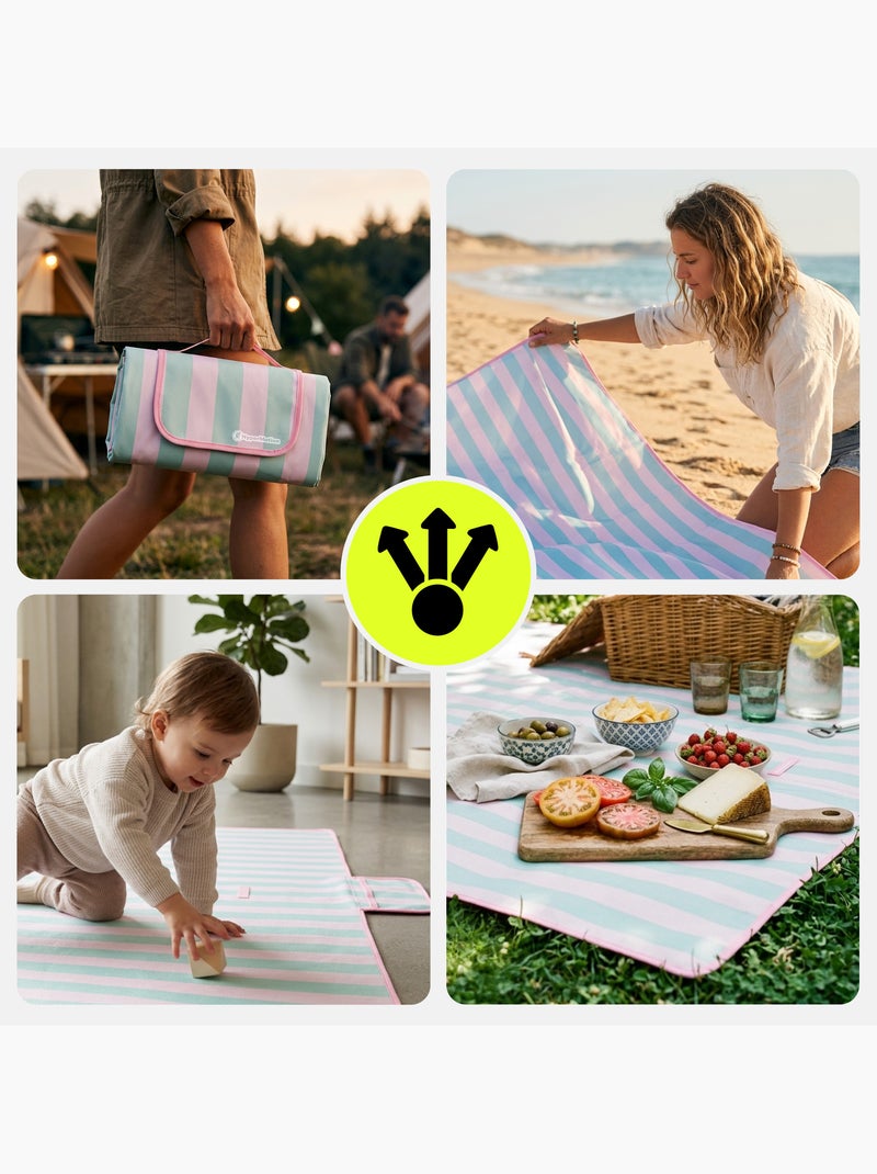 Manta de picnic hypermotion 150 x 200 cm: impermeable, resistente y compacta Azul - Kiabi