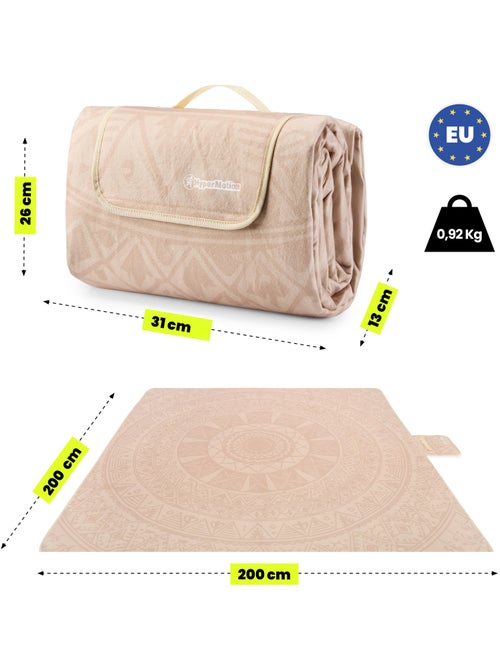 Manta de picnic xxl hypermotion 200 x 200 cm aislante e impermeable - Kiabi Manta de picnic xxl hypermotion 200 x 200 cm aislante e impermeable - Kiabi