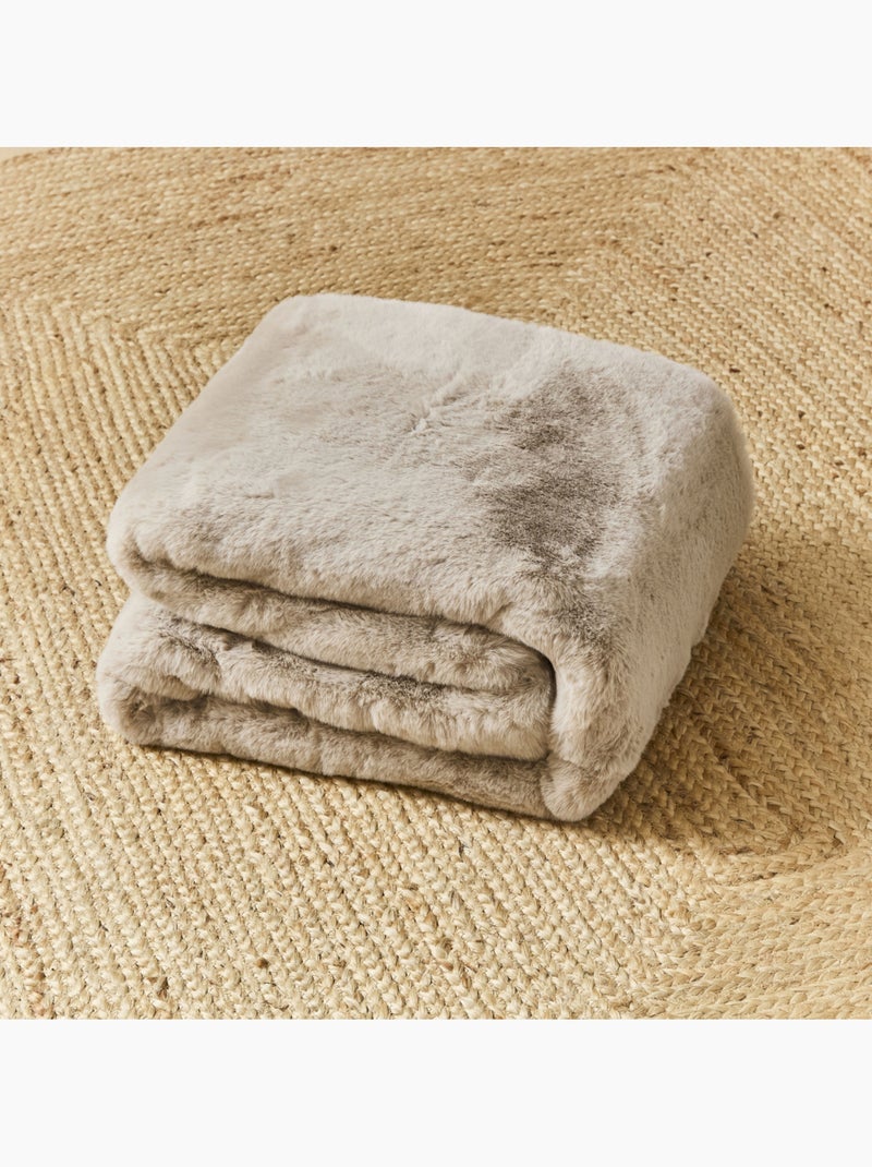 Manta de piel sintética 150 x 200 cm Beige - Kiabi