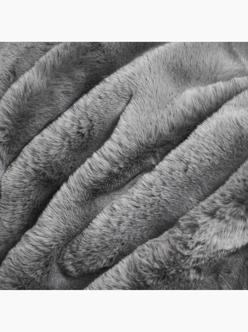Manta de piel sintética 150 x 200 cm Gris oscuro - Kiabi