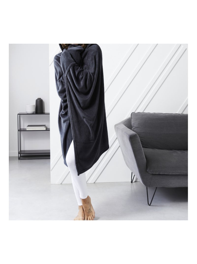 Manta de Poliéster Polaire PROMO LINGE Gris antracita - Kiabi