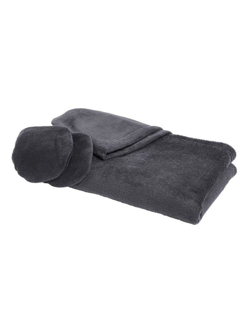 Manta de Poliéster Polaire PROMO LINGE Gris antracita - Kiabi
