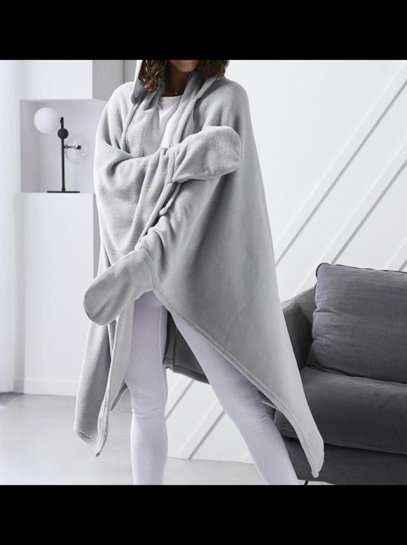 Manta de Poliéster Polaire PROMO LINGE Gris plateado - Kiabi