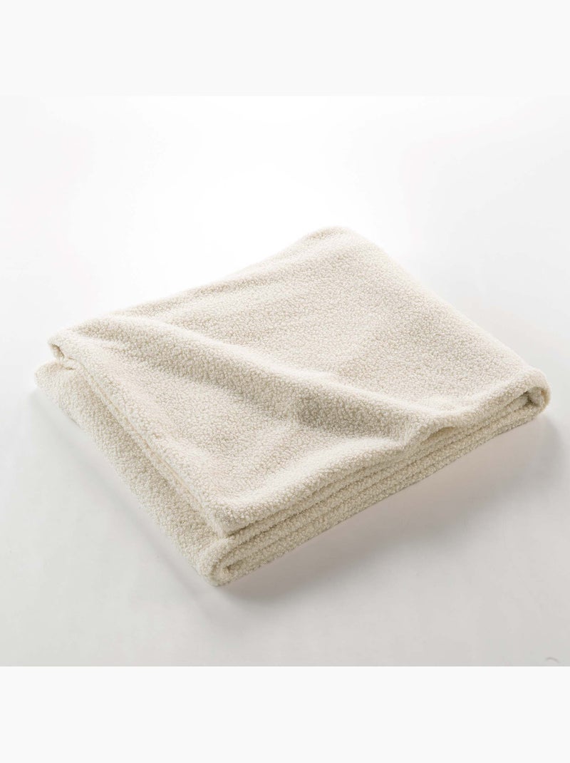 Manta de Poliéster WOOLY Douceur d'Intérieur Beige claro - Kiabi