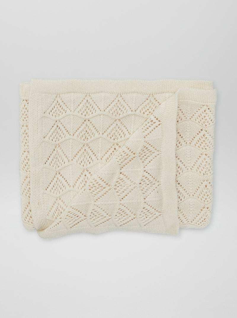 Manta de punto BEIGE - Kiabi