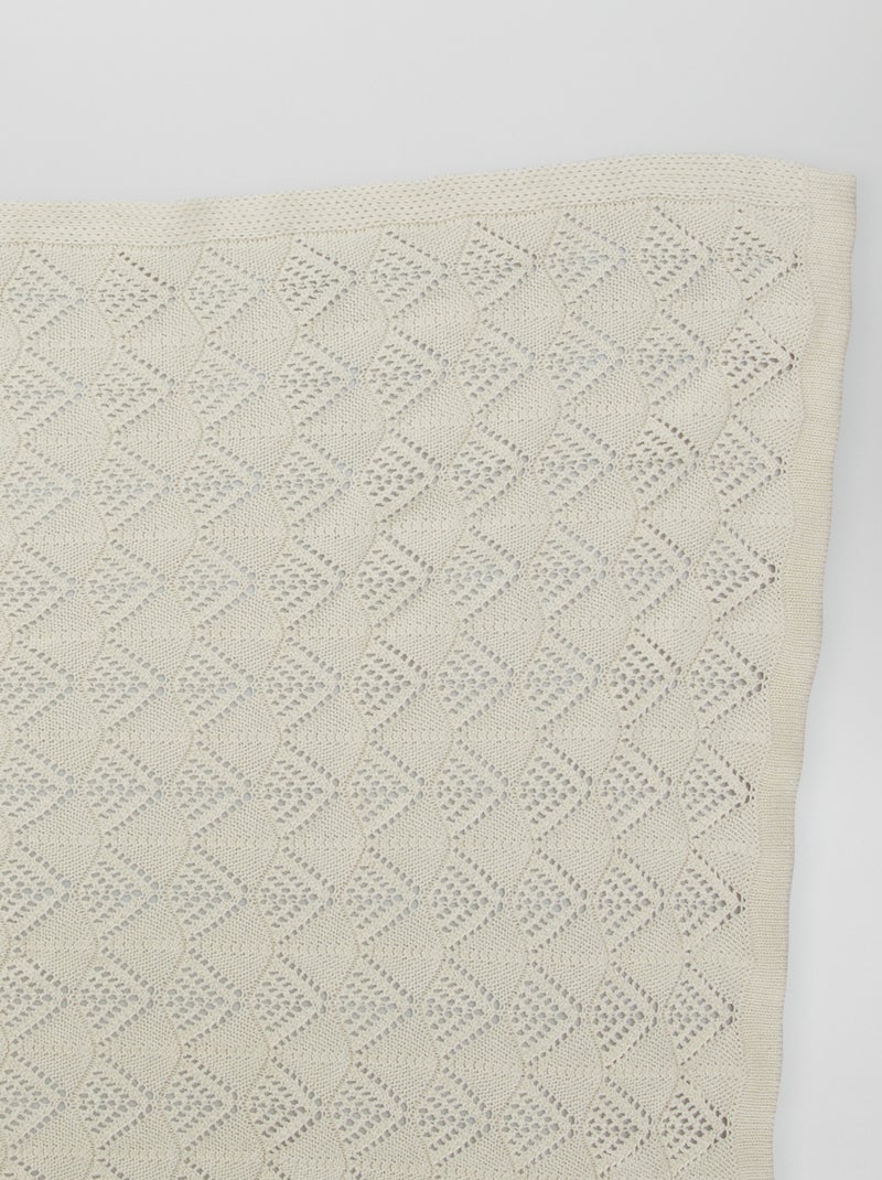 Manta de punto BEIGE - Kiabi