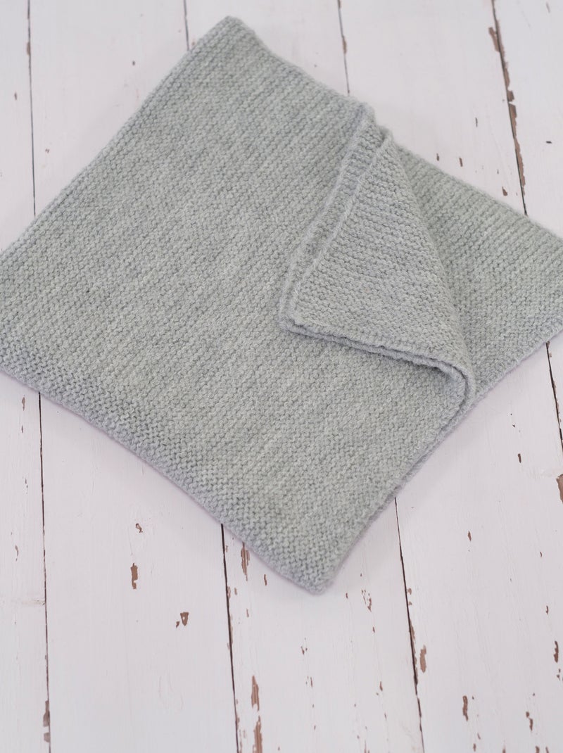 Manta de punto bobo – Cocoon Gris - Kiabi