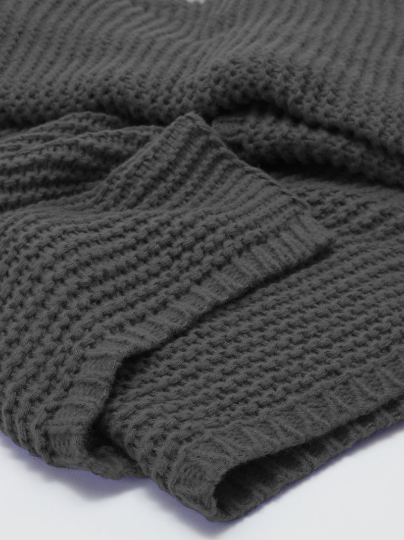 Manta de punto grueso - Kiabi Home GRIS - Kiabi