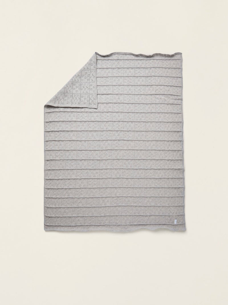Manta de Punto Tricot 75x90 cm Gris - Kiabi