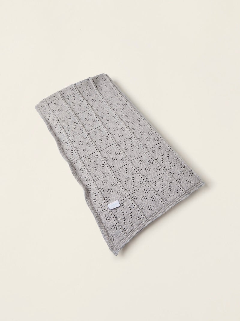 Manta de Punto Tricot 75x90 cm Gris - Kiabi