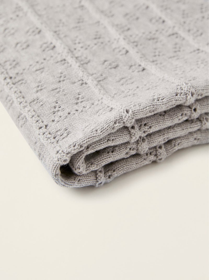 Manta de Punto Tricot 75x90 cm Gris - Kiabi