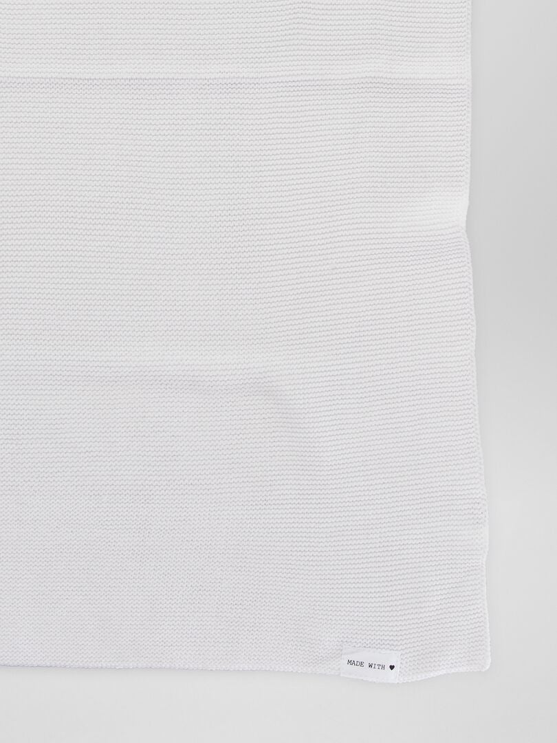 Manta de punto tricotado Blanco - Kiabi