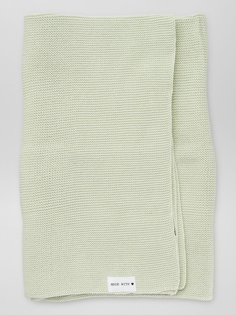 Manta de punto tricotado VERDE - Kiabi