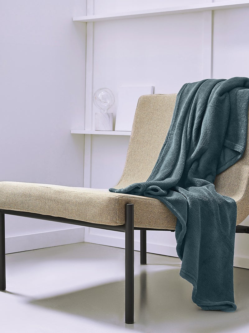 Manta de terciopelo BEIGE - Kiabi