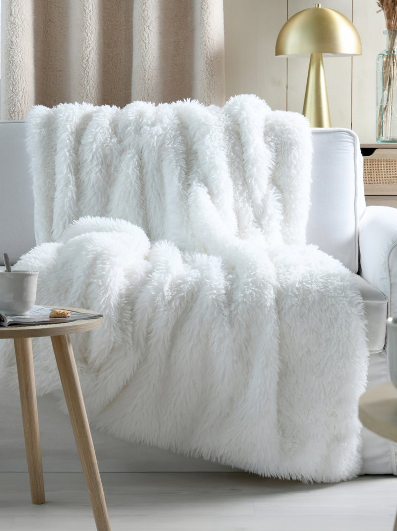 Manta efecto piel ultrasuave Blanco - Kiabi