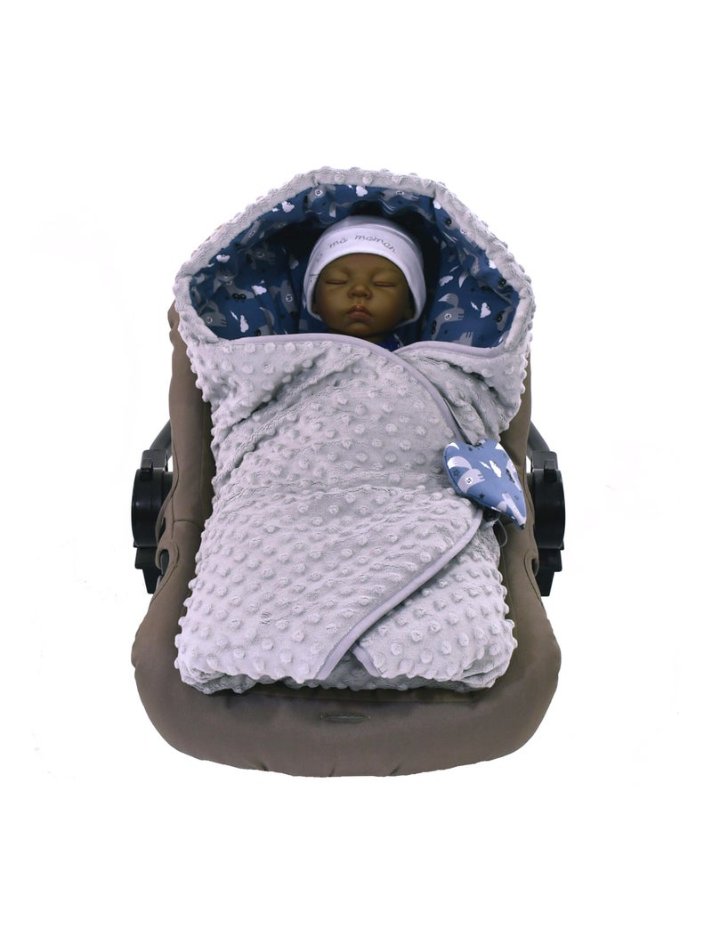 Manta envolvente reversible para bebé en algodón | SEVIRA KIDS Azul - Kiabi