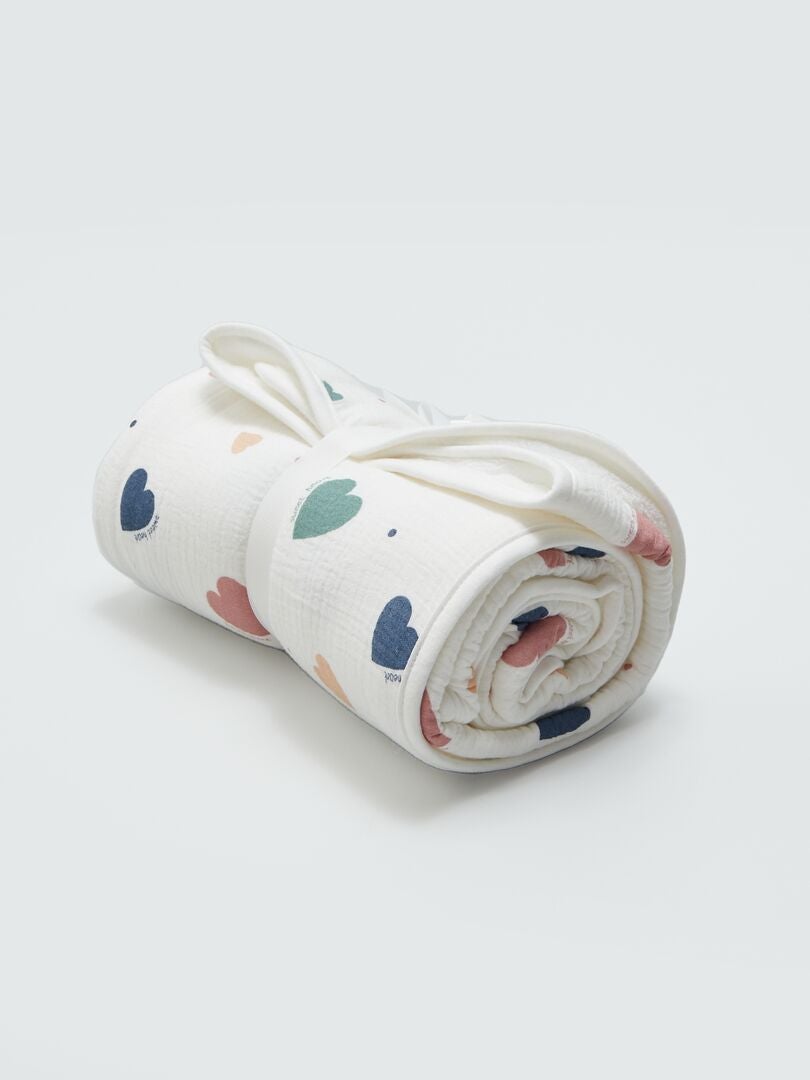 Manta estampada BLANCO - Kiabi