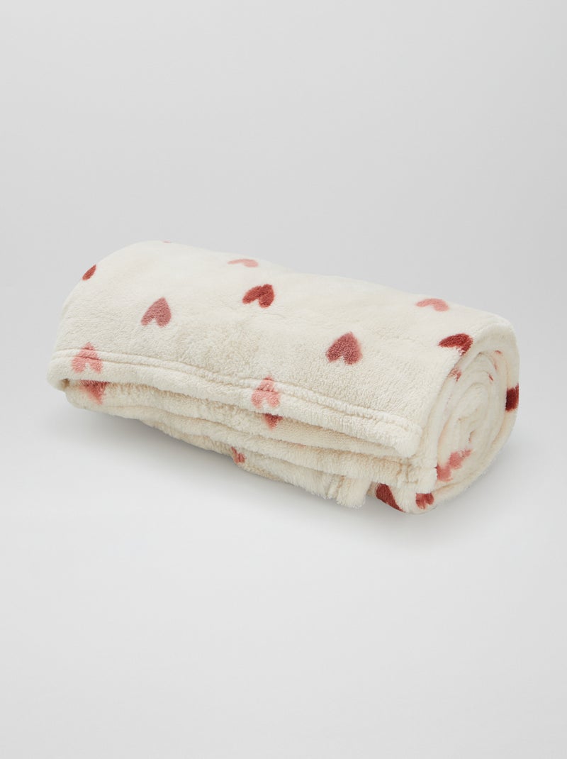 Manta estampada con efecto polar/suave ROSA - Kiabi