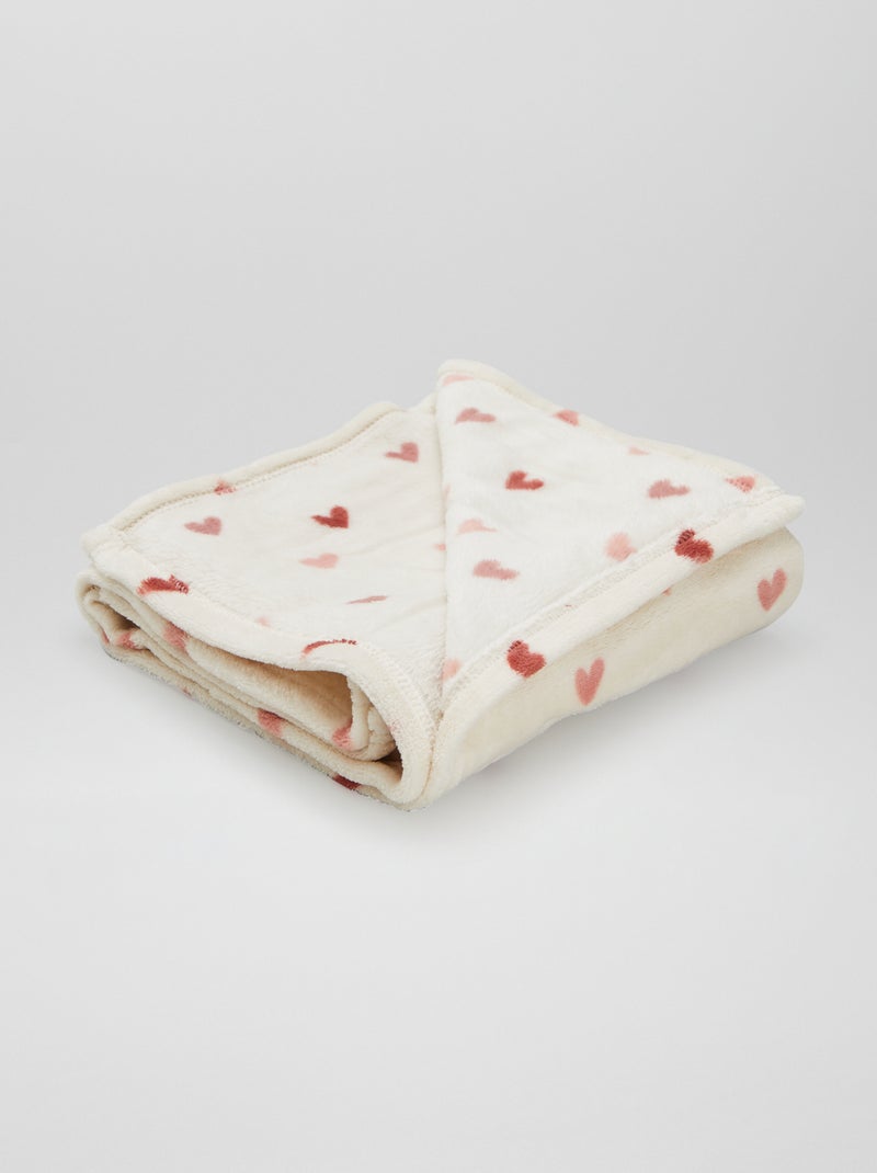 Manta estampada con efecto polar/suave ROSA - Kiabi