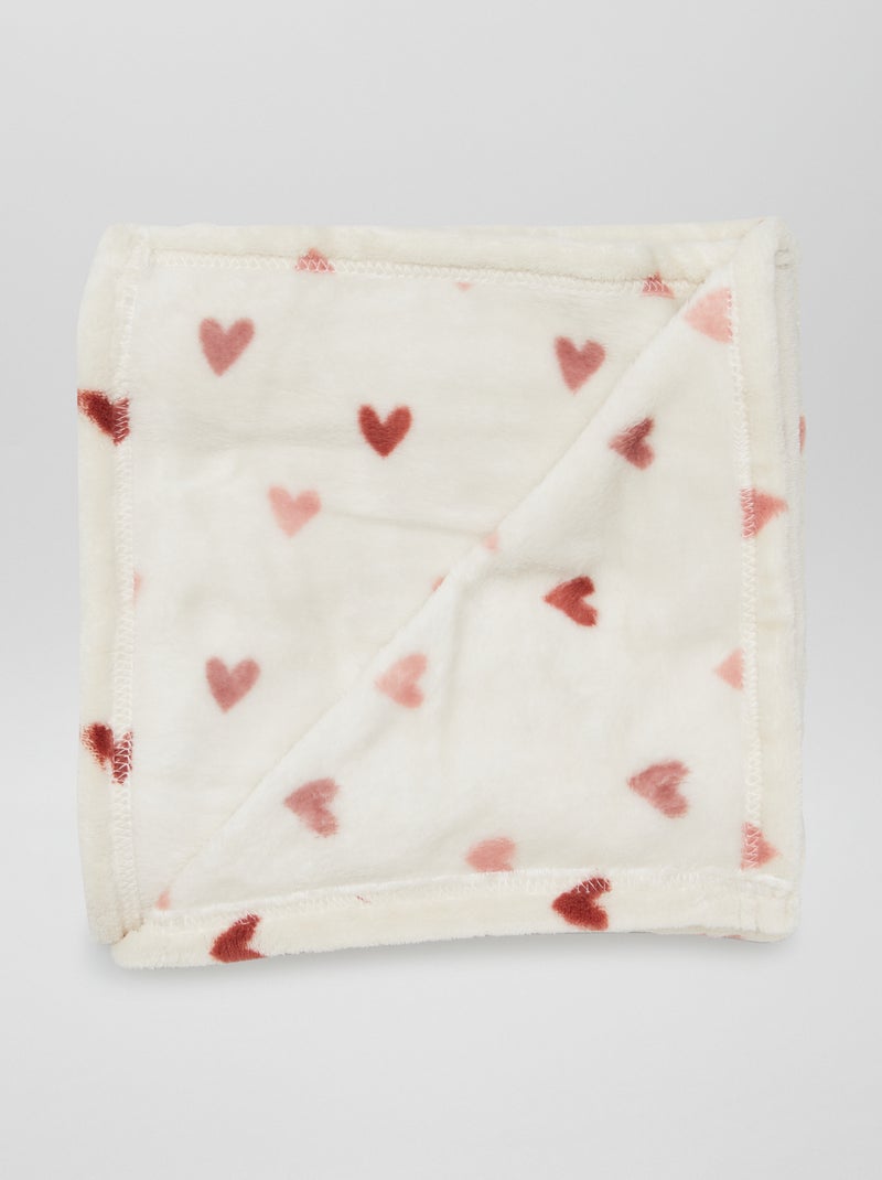 Manta estampada con efecto polar/suave ROSA - Kiabi
