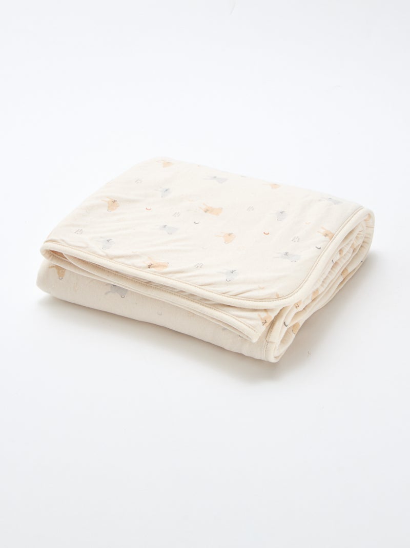 Manta estampada con interior de tejido polar Beige - Kiabi