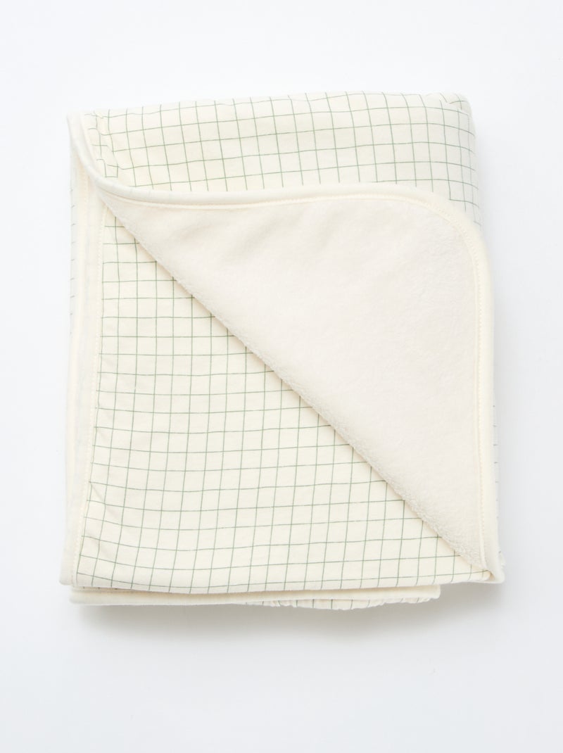 Manta estampada con interior de tejido polar Blanco - Kiabi