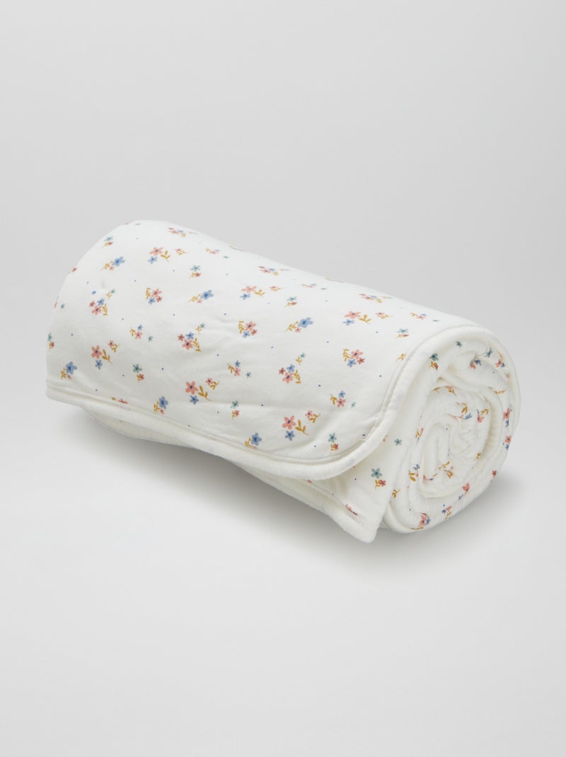 Manta estampada con interior de tejido polar BLANCO - Kiabi