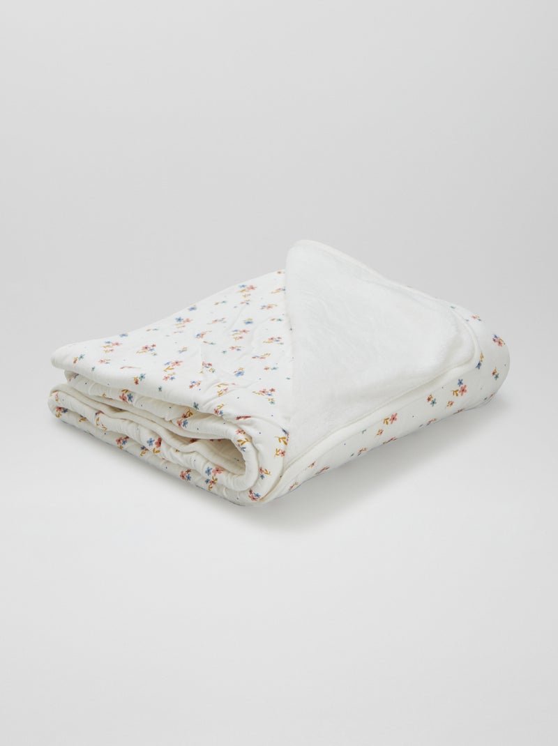 Manta estampada con interior de tejido polar BLANCO - Kiabi