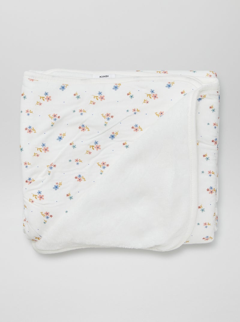 Manta estampada con interior de tejido polar BLANCO - Kiabi