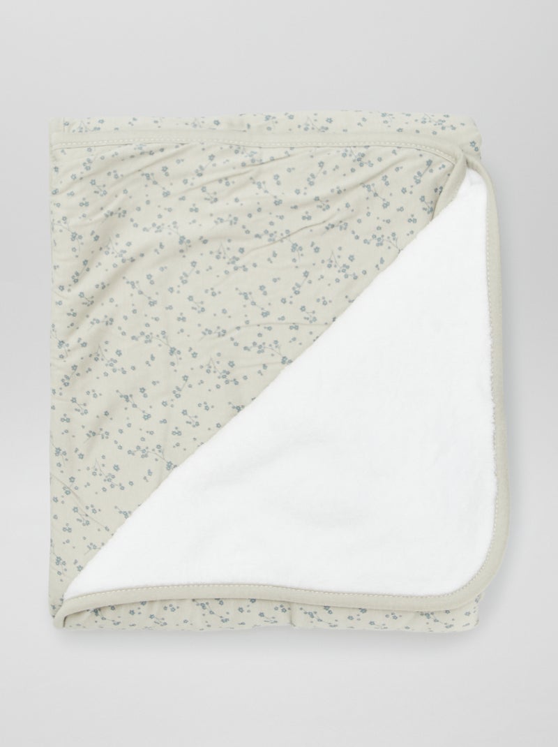 Manta estampada con interior de tejido polar VERDE - Kiabi